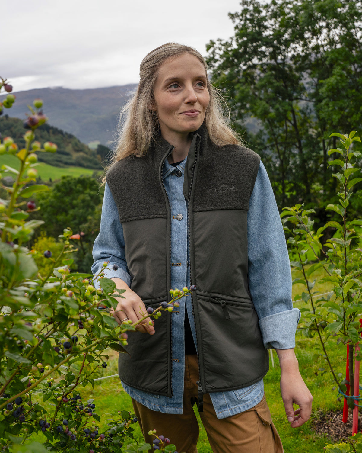 Lun ullfleecevest - Vest - Mørk oliven | Flor - 5