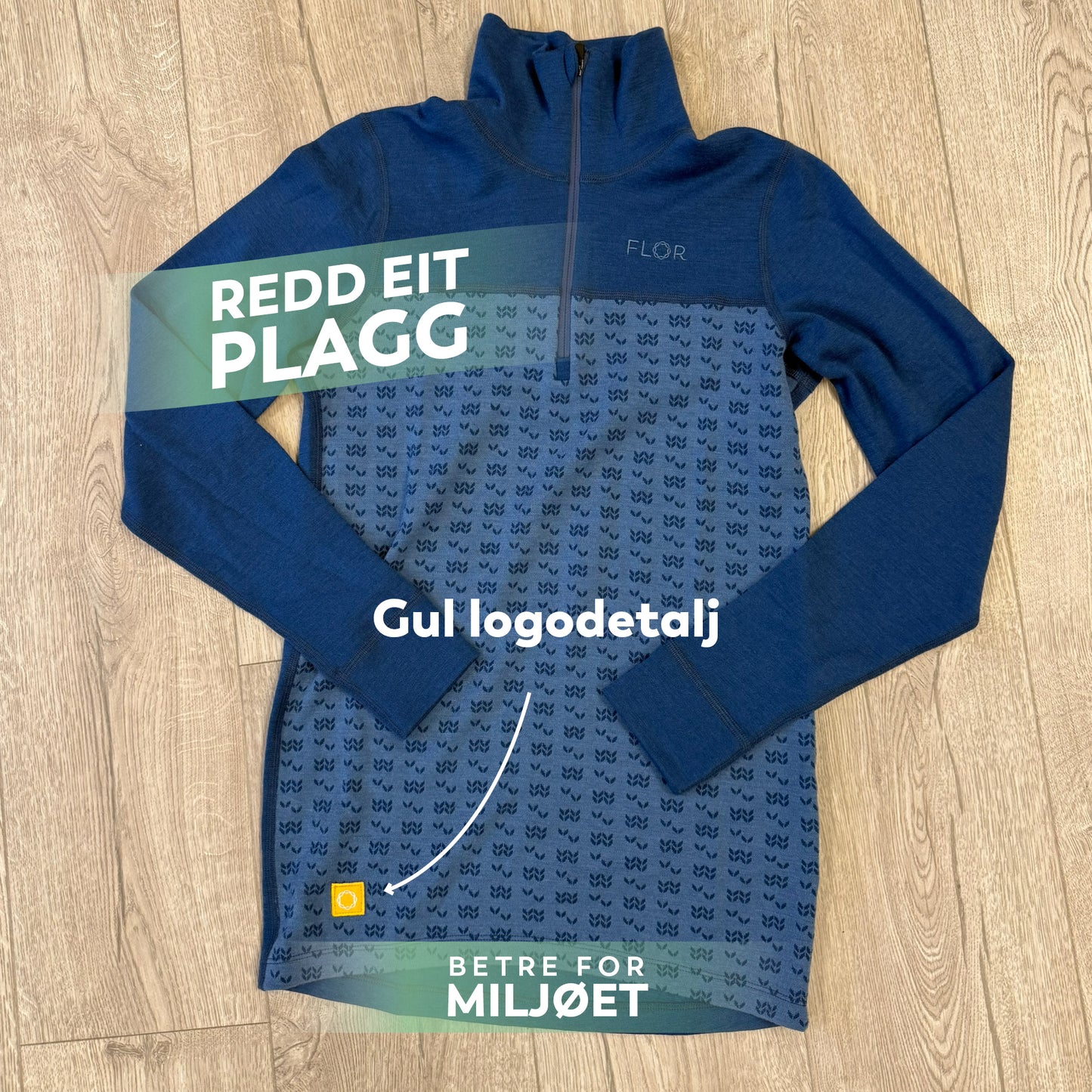 REP 25 - Ulltrøye med høy hals Blå S