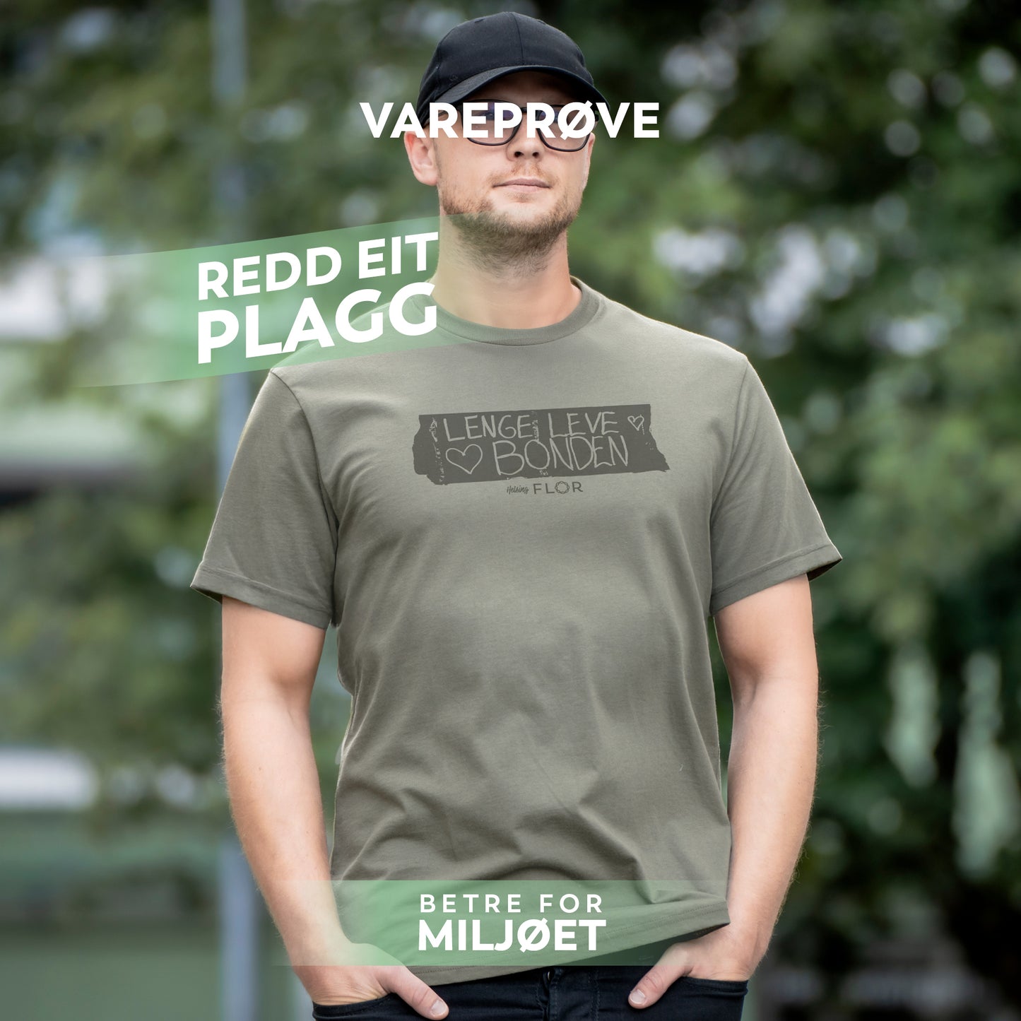 Rep 25 - Bonde t-skjorte herre Lindegrønn L