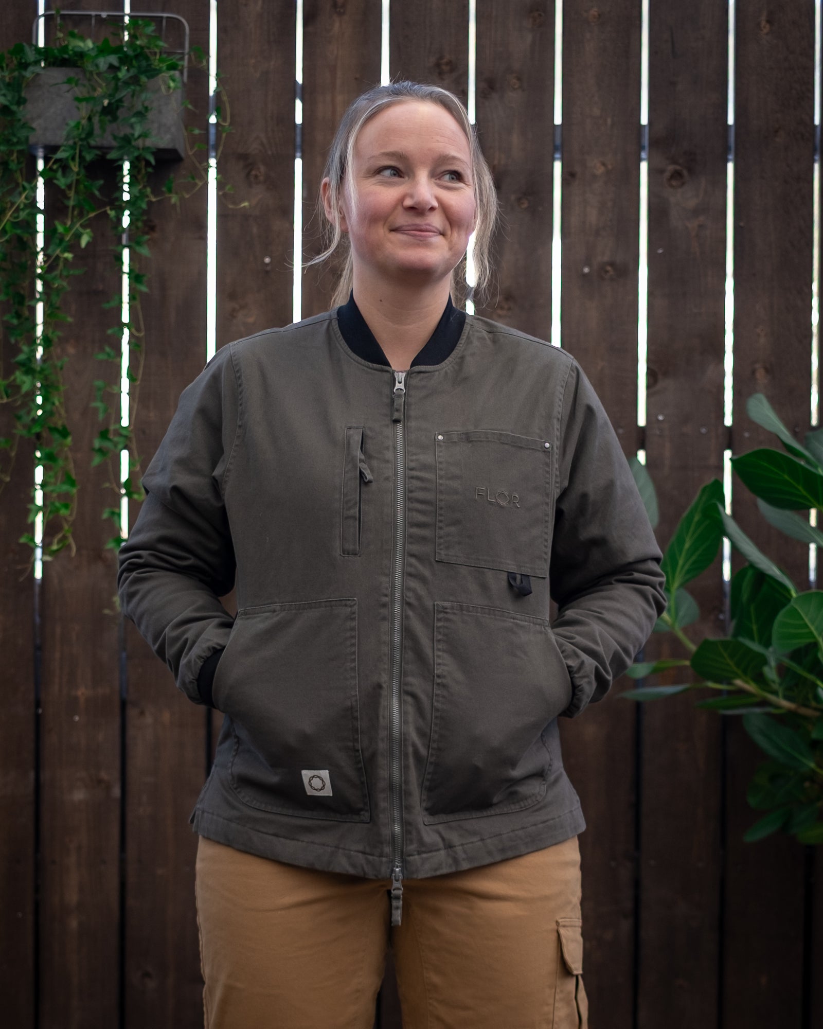 Sørvest bomullsjakke - Jakke - Mørk oliven | Flor - 3