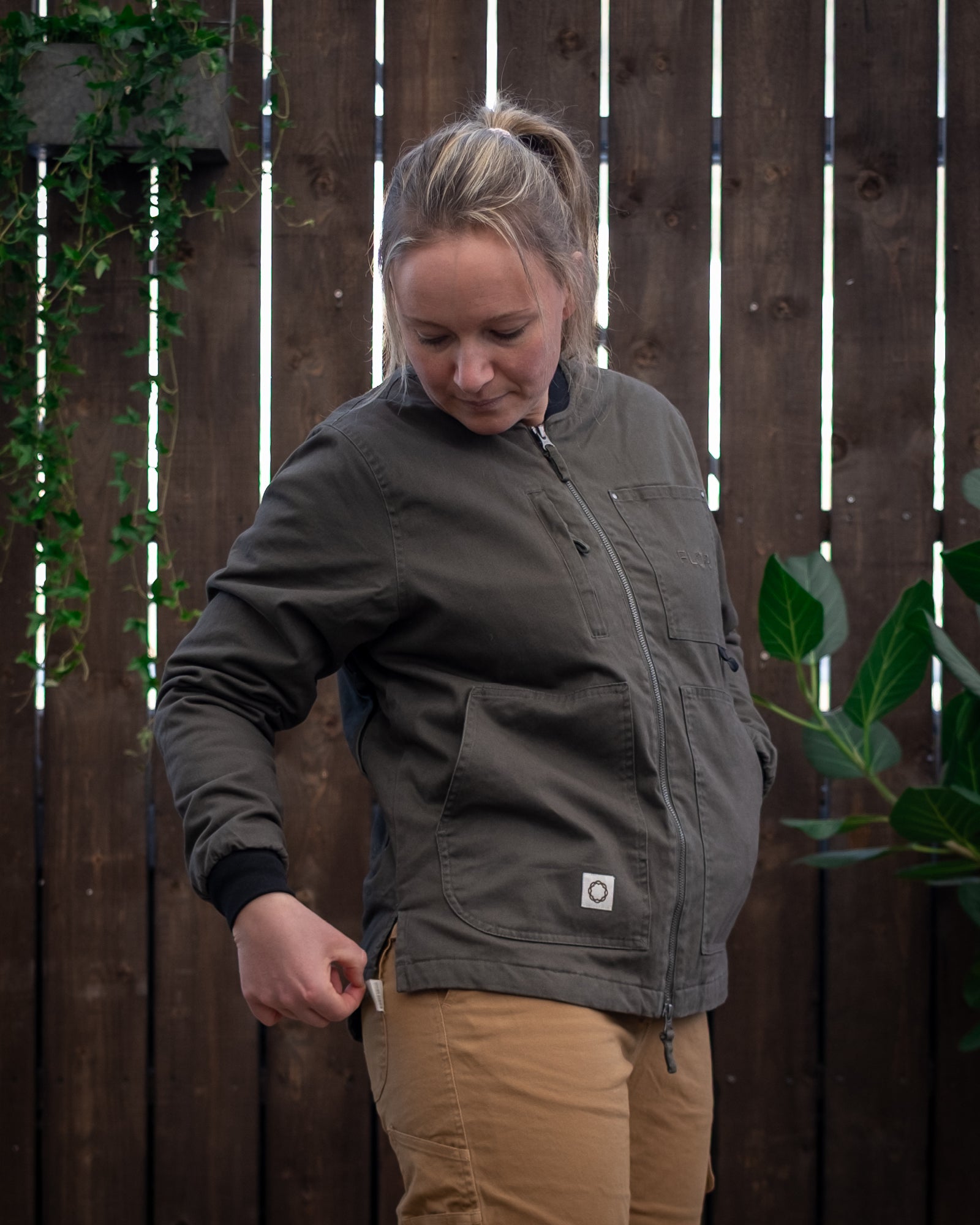 Sørvest bomullsjakke - Jakke - Mørk oliven | Flor - 2